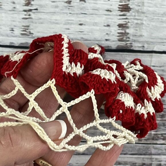 Vintage Lot of 3 Crochet Granny Squares Blanket Afgan Squares Pink & Red Flowers - Picture 9 of 11